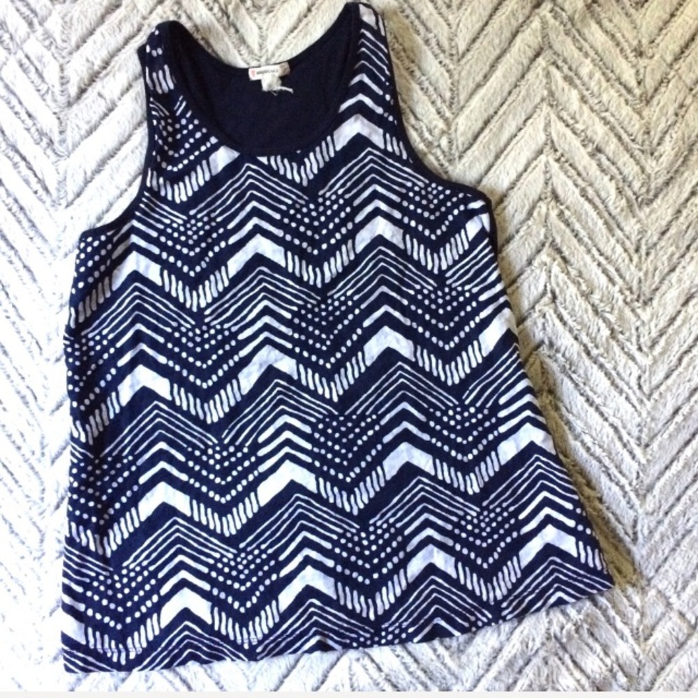 J Crew Crewcuts Blue & White Linen-Front Tank 14
